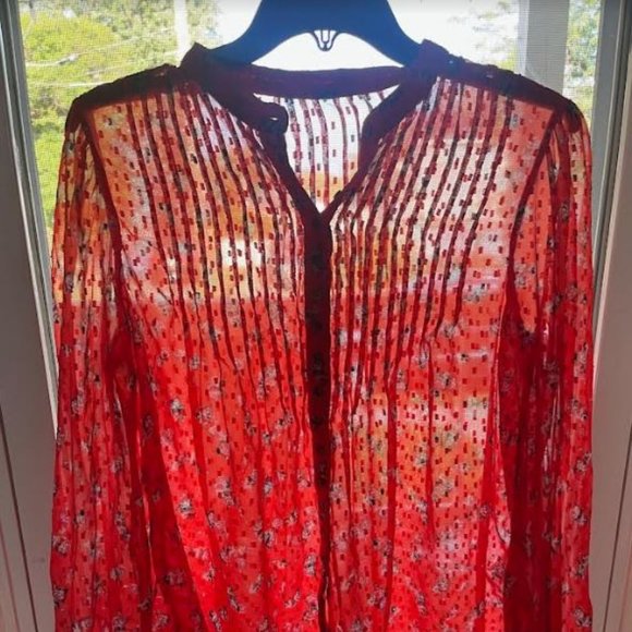 Free People Sheer Floral Flowy Top - Picture 4 of 4